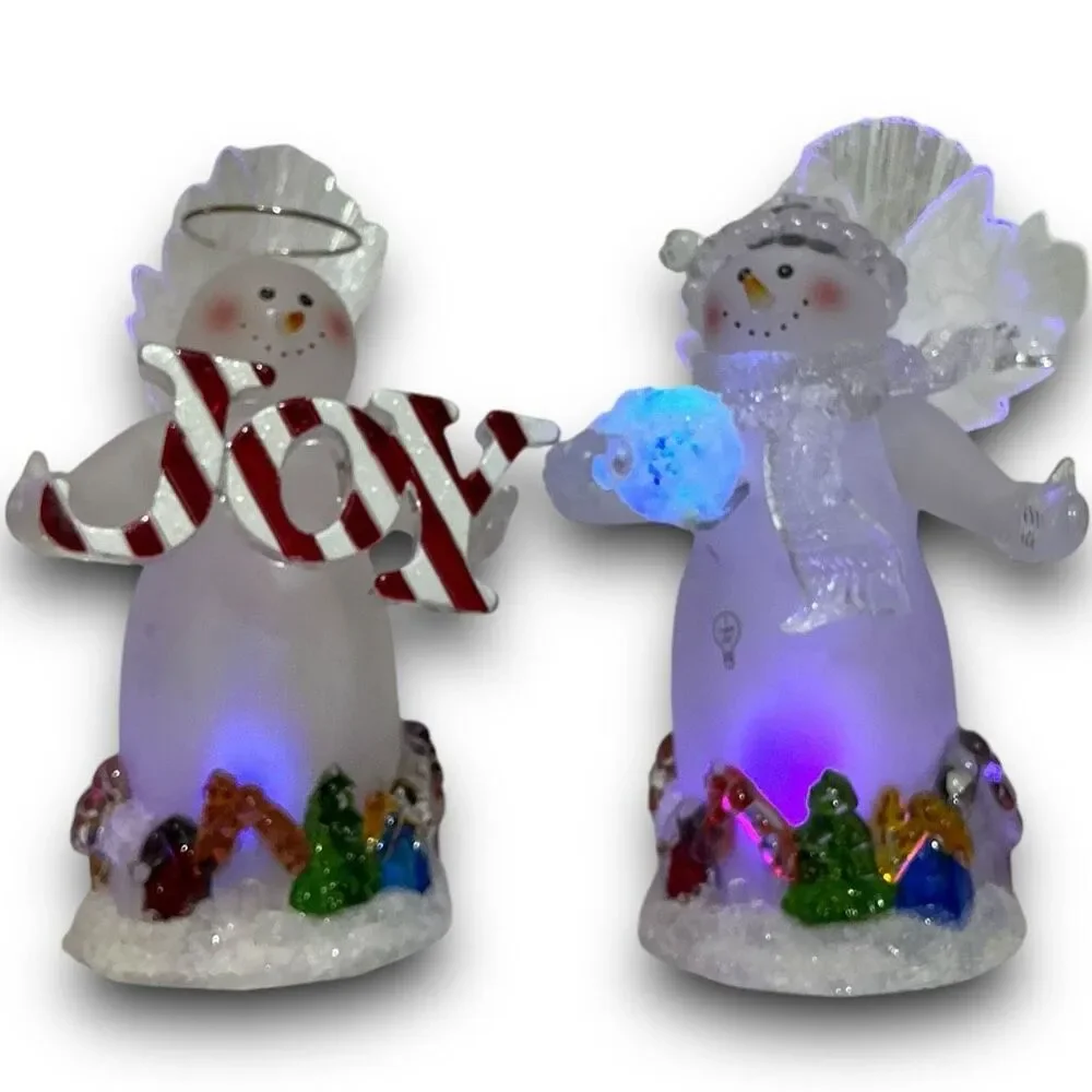 Acrylic Frosted Lighted Snowman Color Changing Christmas Figurines